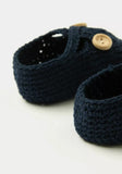 Giggles navy infant knitted booties (Box Packaging)