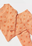 Juniors orange triangle shirt & Pyjama set (set of 2)