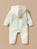 Juniors little star padded & hoodes white sleepsuit (winter)