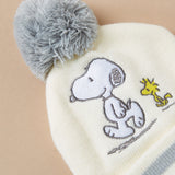 Peanuts Snoopy Embroidered Beanie cap with Pom Pom Accent (Winter)