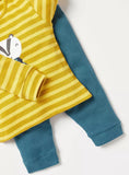 Juniors ribbed embroidered shirt & pyjama set (set of 2)