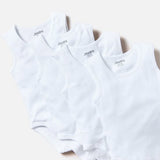 Juniors solid white sleeveless bodysuits (set of 7)