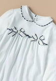 Giggles white bow collared girls sleepsuit