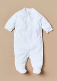 Juniors white ribbed thermal sleepsuit