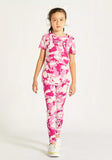 Puma girls pink abstract leggings