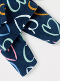 Juniors Navy All Over Heart Printed Fleece Shirt & Pyjama Set (winter)