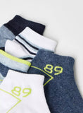 Juniors printed striped ankle socks (pack of 5)