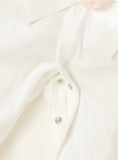 Giggles white formal sleepsuit with flower applique