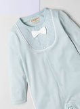 Giggles blue bow sleepsuit