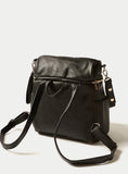 Giggles black leather diaper bag with changing mat