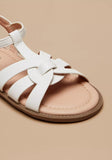 Little Missy white solid strap sandals
