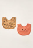 Juniors cat printed bib (set of 2)