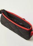 Hello kitty black quilted vanity pouch/ pencil case
