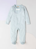 Giggles blue bow sleepsuit