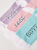 Juniors typography colourful print socks (pack of 3)