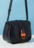 Mistotes Solid black Crossbody Bag with Adjustable Strap and Flap Closure