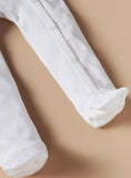 Juniors white frill heart embroidered sleepsuit