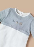Giggles sail grey colorblock sleepsuit