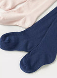 Juniors pink & navy texture tights (winter) set of 2