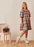 Juniors pink checkered frock