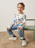 Juniors all over colorful dino fullsleeves tshirt