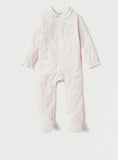 Juniors solid pink flower embroidered sleepsuit