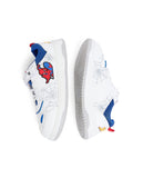R&B spiderman embossed white shoes