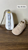 Giggles Solid Beige With Lace Infant Shoes