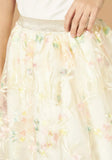 Juniors white embroidered netted skirt