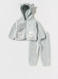 Juniors Sea Green Sherpa Cat Shirt & Jog Pants (Set Of 2)(winter)