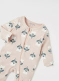 Juniors all over flower printed zipped sleepsuit