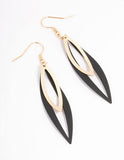 Lovisa black & gold long earrings (Jewellery)