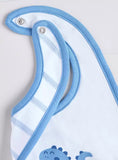 Juniors baby dino hatchling bib with button closure