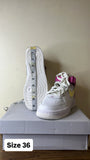 Nike Air Force solid white & pink perforated shoes (Box Packaging)