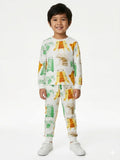 Juniors all over colorful animals printed shirt & pyjama set (set of 2)