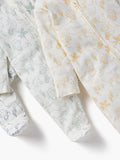 Juniors white animal printed sleepsuits (set of 3)