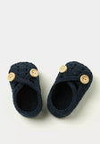 Giggles navy infant knitted booties (Box Packaging)