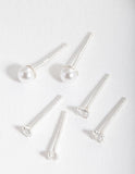 Lovisa pearl & rhinestone earrings (Pack of 3) (Jewellery)