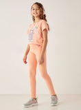 Juniors orange leggings with heart