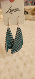 Lovisa green rhinestone chainmail drop earrings (Jewellery)
