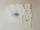 Juniors dino fins embroidered shirt & Pyjama set (set of 2)