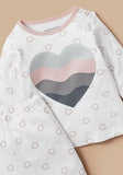 Juniors pastel big heart shirt & pyjama set (set of 2)