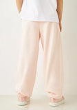 Juniors pink cat printed flared jog pants