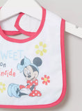 Disney Minnie Mouse Print Bib with Hook and Loop Closure(waterproof)