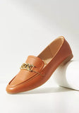Max brown chain women loafers