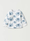 Juniors all over elephants printed shirt & pyjama set (set of 2)