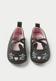 Juniors black cat Face infant shoes