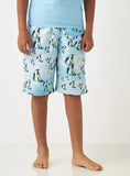 Juniors all over blue printed shirt & shorts swimsuit set (set of 2)