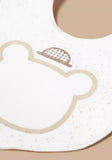 Giggles Solid Bib with Bow Detail and Press Button Closure