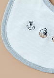 Giggles boat printed bib